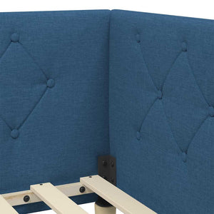 Κρεβάτι Γωνίας Μπλε 90 x 190 cm ύφασμα