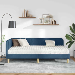 Κρεβάτι Γωνίας Μπλε 90 x 190 cm ύφασμα