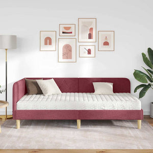 Κρεβάτι Γωνίας Κόκκινο 90 x 200 cm ύφασμα