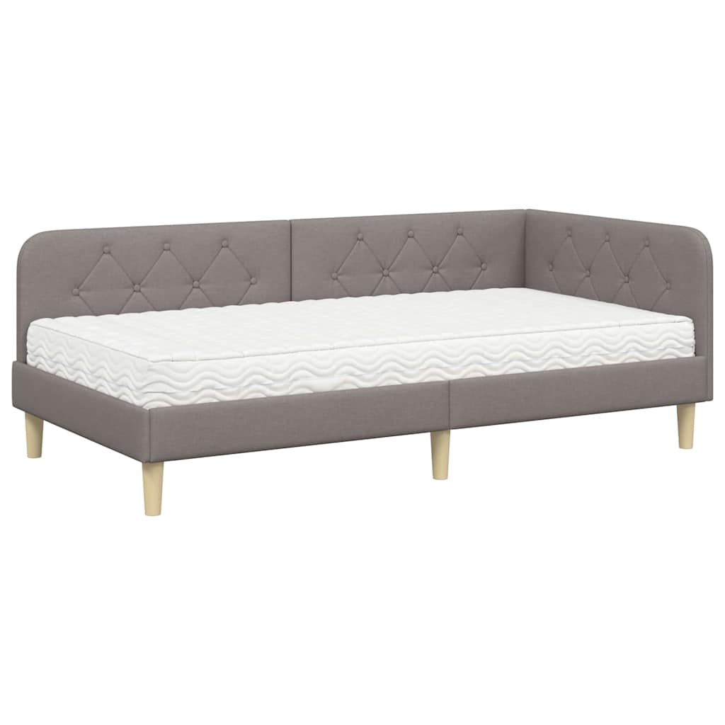 Κρεβάτι Γωνίας Taupe 90 x 200 cm ύφασμα
