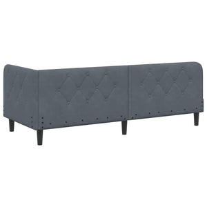 Κρεβάτι Γωνίας με στρώμα Σκούρο Γκρι 80 x 200 cm Βελούδο - Pakobazaar