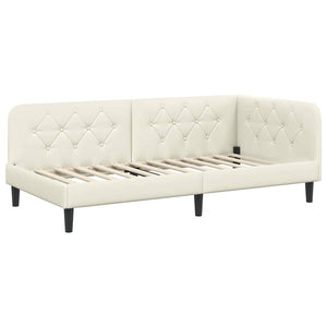Κρεβάτι Γωνίας Κρεμ 90 x 190 cm Βελούδο