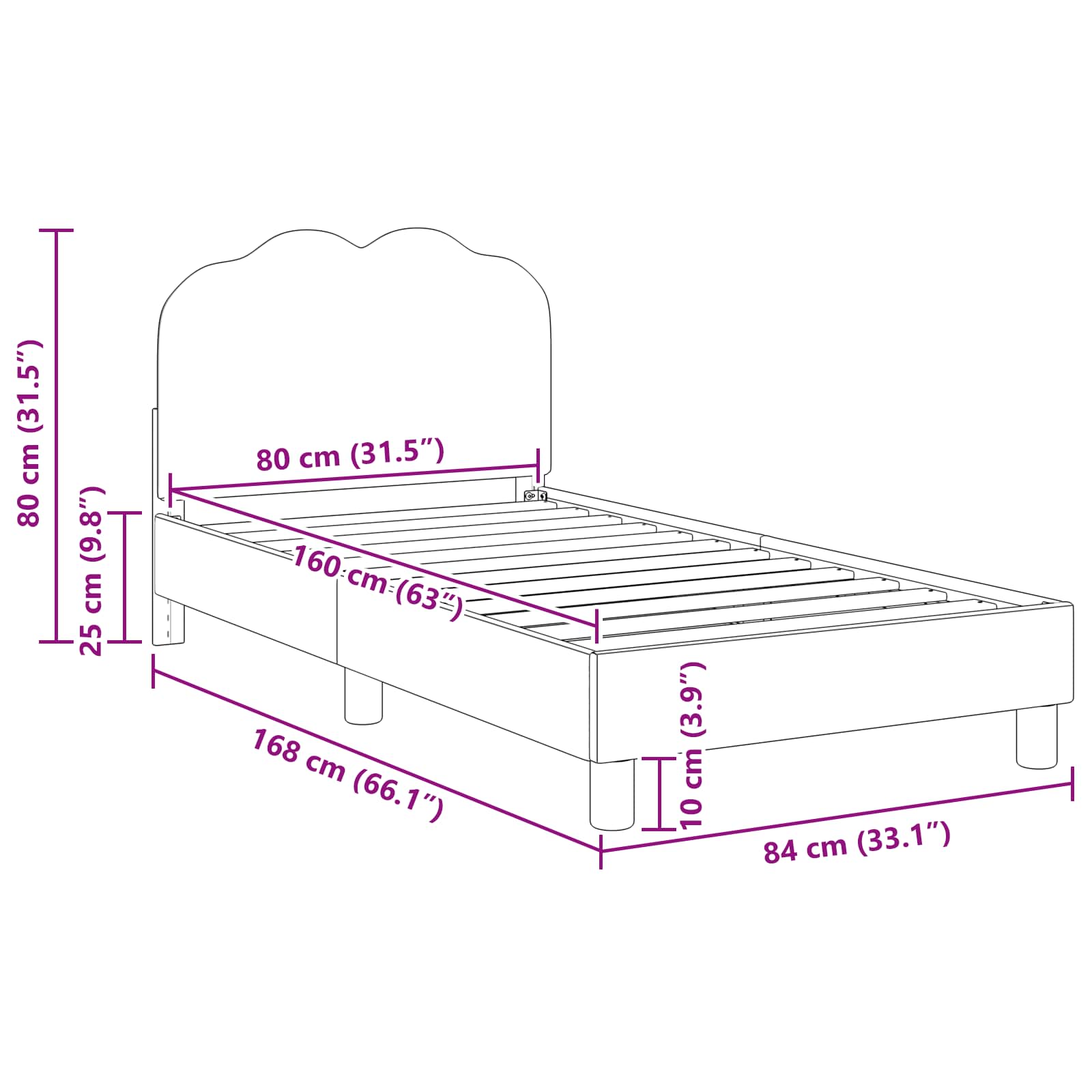 Κρεβάτι Παιδικής Κρεβατοκάμαρας με Κεφαλάκι Ροζ 80 x 160 cm - Pakobazaar