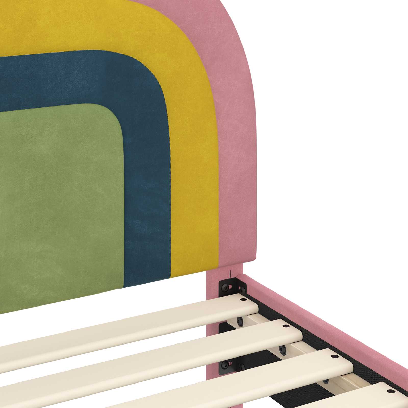 Κρεβατική βάση για παιδιά με προσκέφαλο Ροζ 70 x 140 cm Βελούδο - Pakobazaar