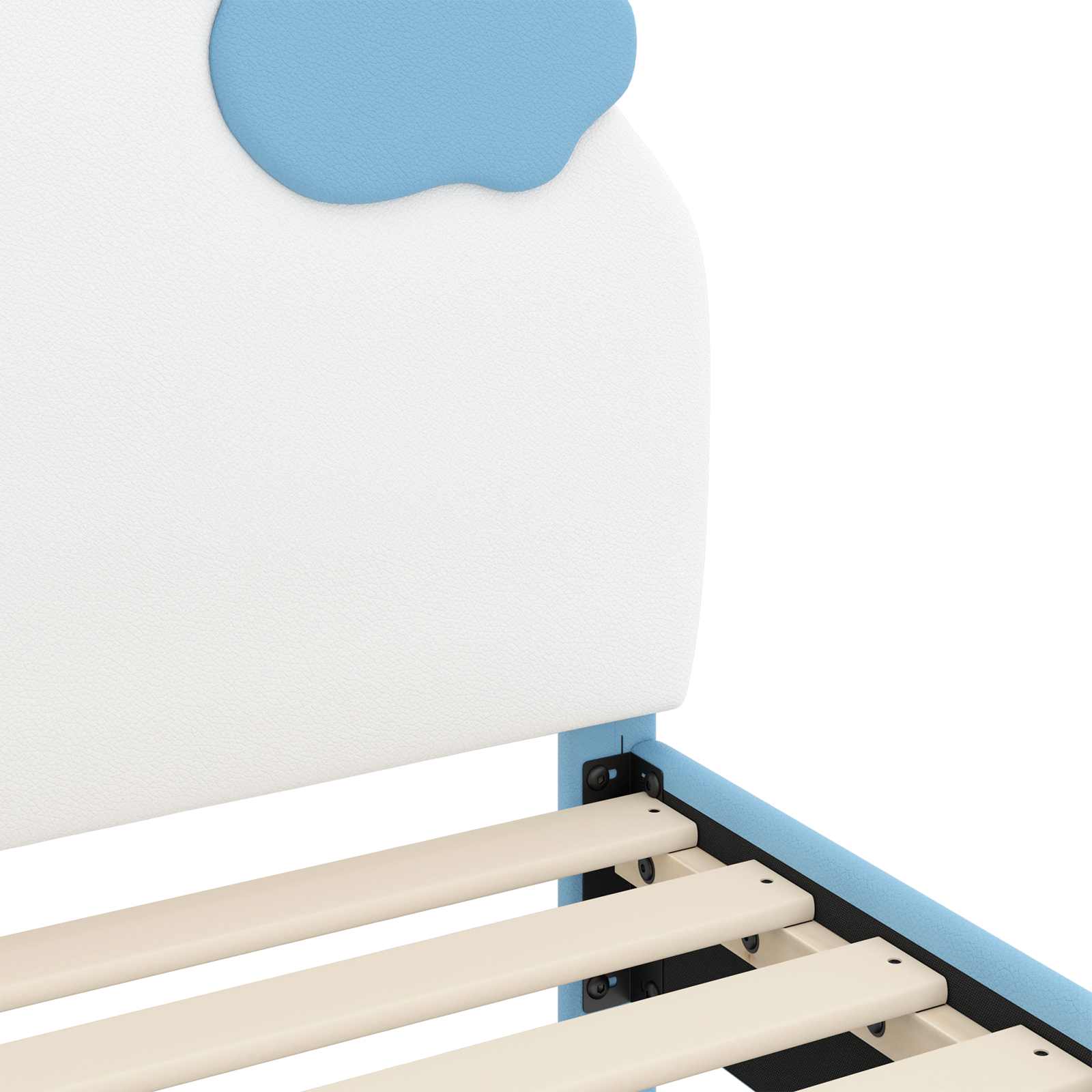 Κρεβάτι Παιδικής Κρεβατοκάμαρας με Κεφαλάκι Μπλε 80 x 200 cm PU - Pakobazaar