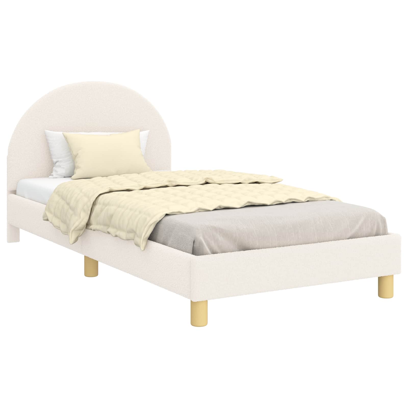 Κρεβάτι Παιδικής Κρεβατοκάμαρας με Κεφαλάκι Κρεμ 80 x 200 cm - Pakobazaar