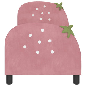 Κρεβατική βάση για παιδιά με προσκέφαλο Ροζ 70 x 140 cm Βελούδο - Pakobazaar