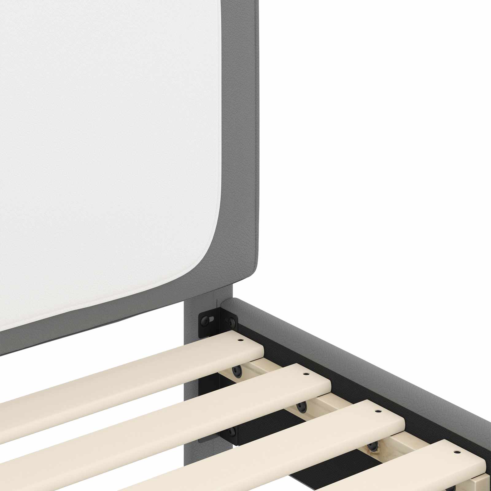 Κρεβάτι Παιδικής Κρεβατοκάμαρας με Κεφαλάκι Ανοιχτό γκρι PU - Pakobazaar