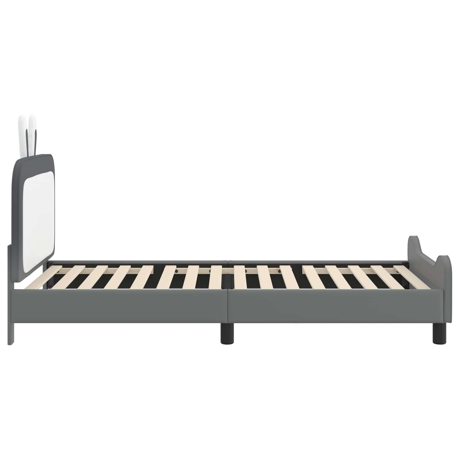 Κρεβάτι Παιδικής Κρεβατοκάμαρας με Κεφαλάκι Ανοιχτό γκρι PU - Pakobazaar