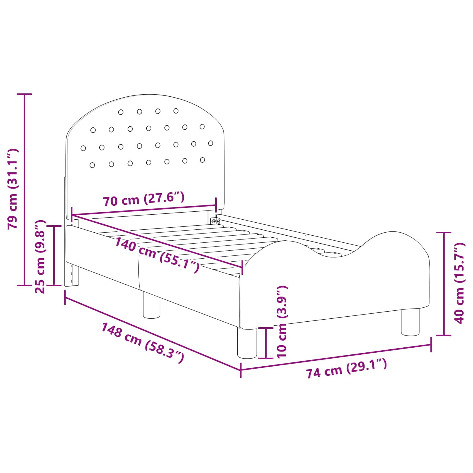 Κρεβατική βάση για παιδιά με προσκέφαλο Μπλε Αστυνομίας Βελούδο - Pakobazaar