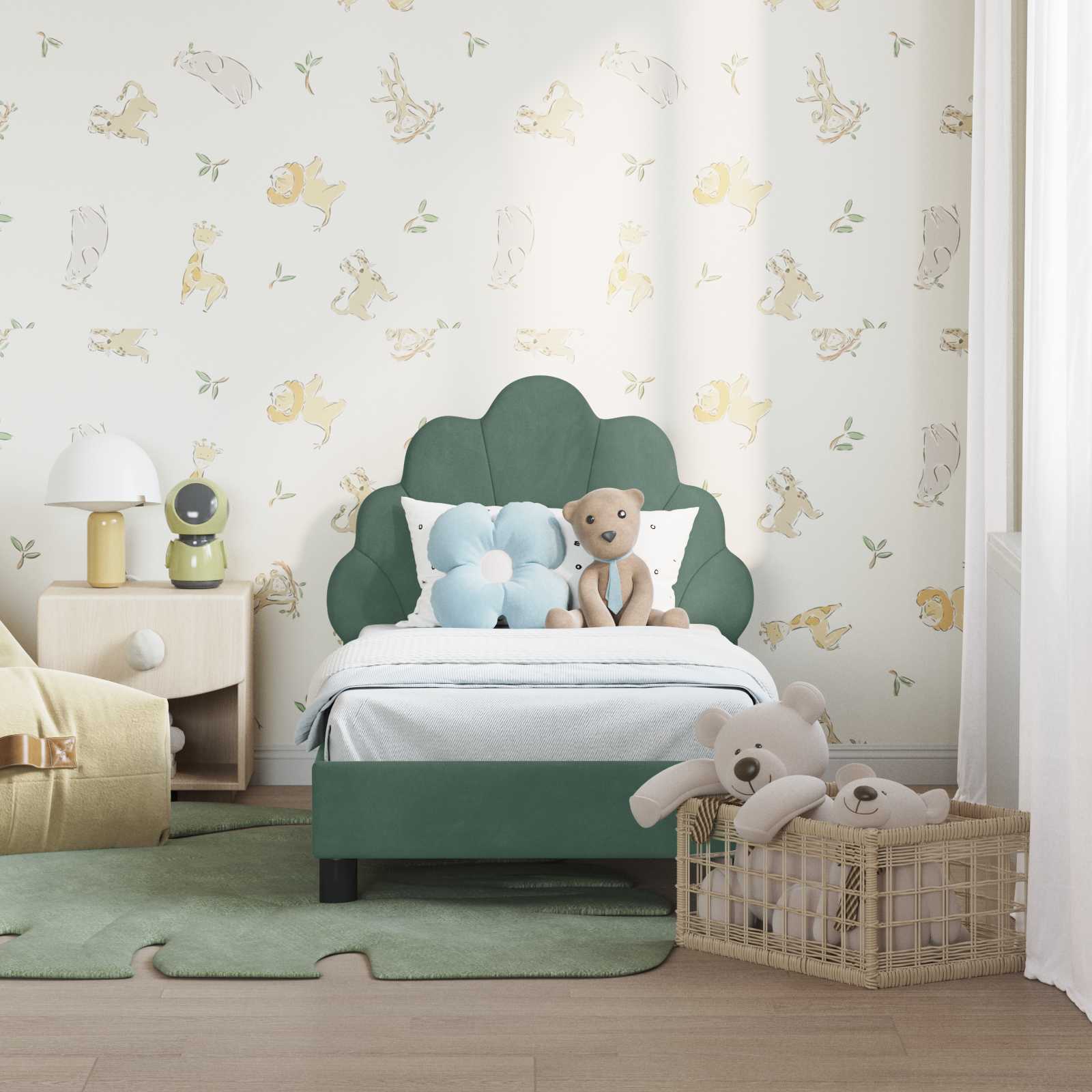 Κρεβατική βάση για παιδιά με προσκέφαλο Θαλασσί 70 x 140 cm - Pakobazaar