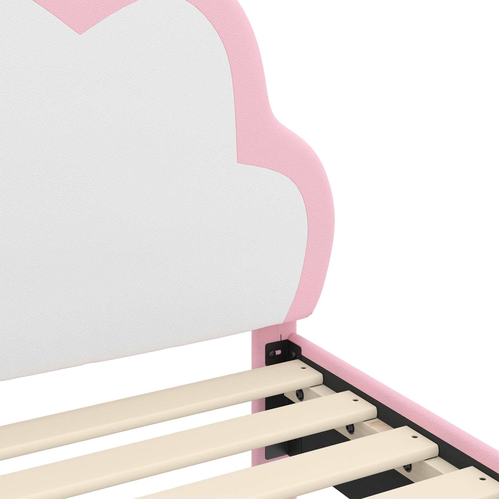 Κρεβατική βάση για παιδιά με προσκέφαλο Ροζ 70 x 140 cm PU - Pakobazaar