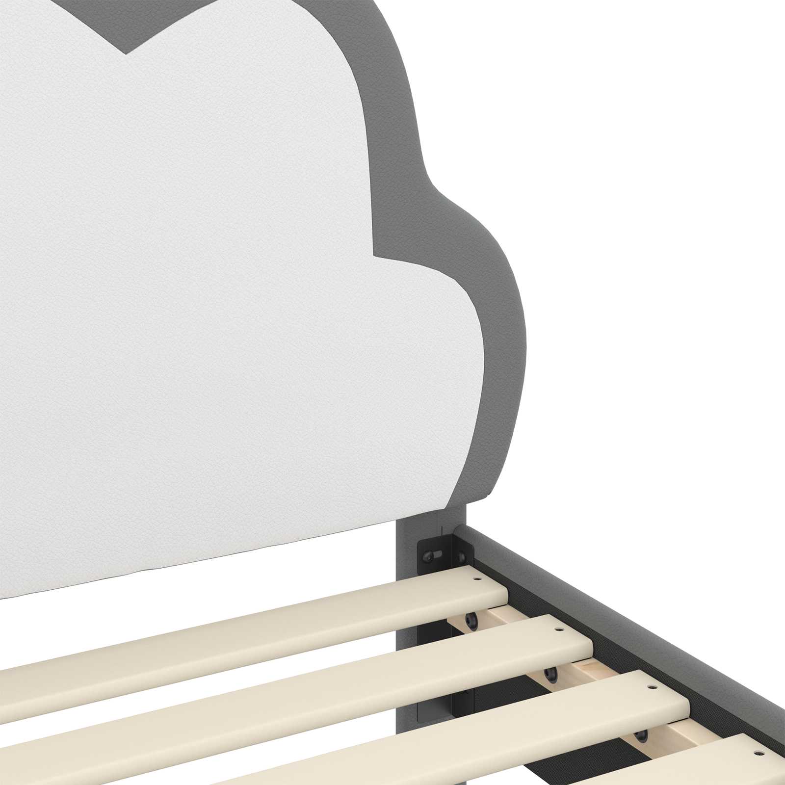 Σκελετός Κρεβατιού με κεφαλάρι Ανοιχτό γκρι 80 x 160 cm PU - Pakobazaar