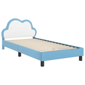 Σκελετός Κρεβατιού με κεφαλάρι Μπλε 80 x 200 cm PU - Pakobazaar