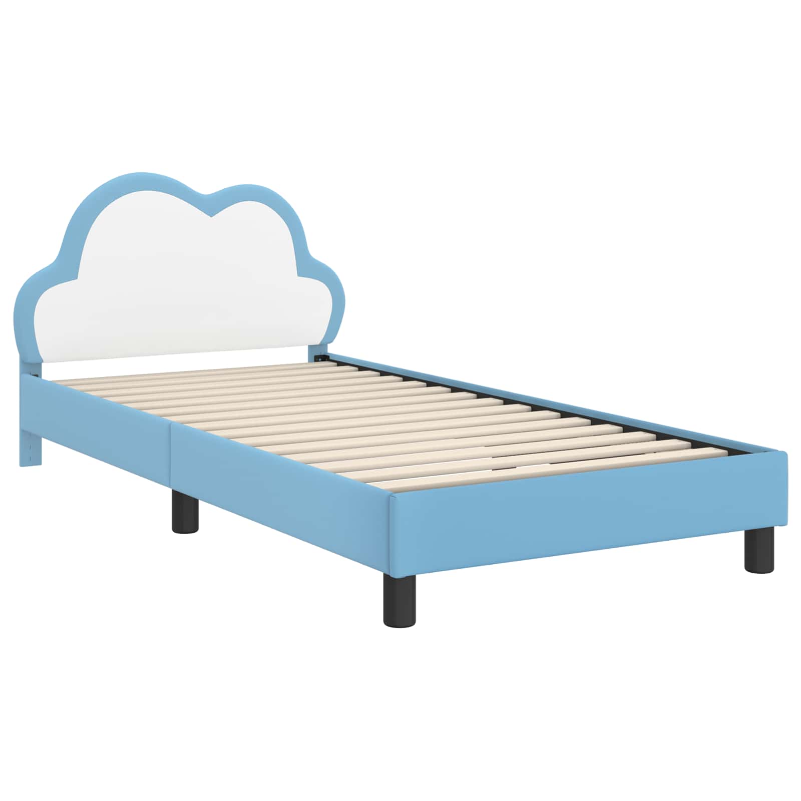 Σκελετός Κρεβατιού με κεφαλάρι Μπλε 90 x 190 cm PU - Pakobazaar