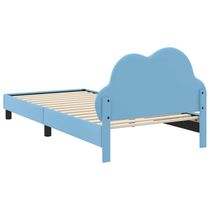 Σκελετός Κρεβατιού με κεφαλάρι Μπλε 90 x 190 cm PU - Pakobazaar