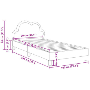 Σκελετός Κρεβατιού με κεφαλάρι Μπλε 90 x 190 cm PU - Pakobazaar