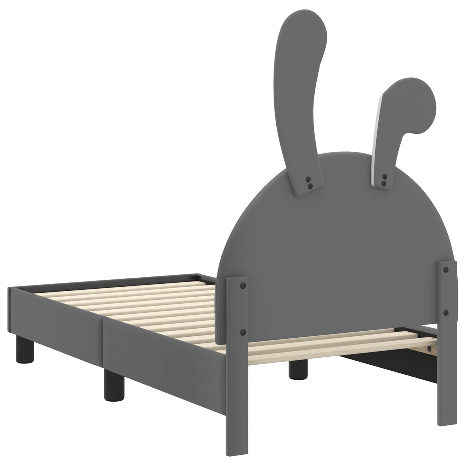 Κρεβατική βάση για παιδιά με προσκέφαλο Ανοιχτό γκρι PU - Pakobazaar