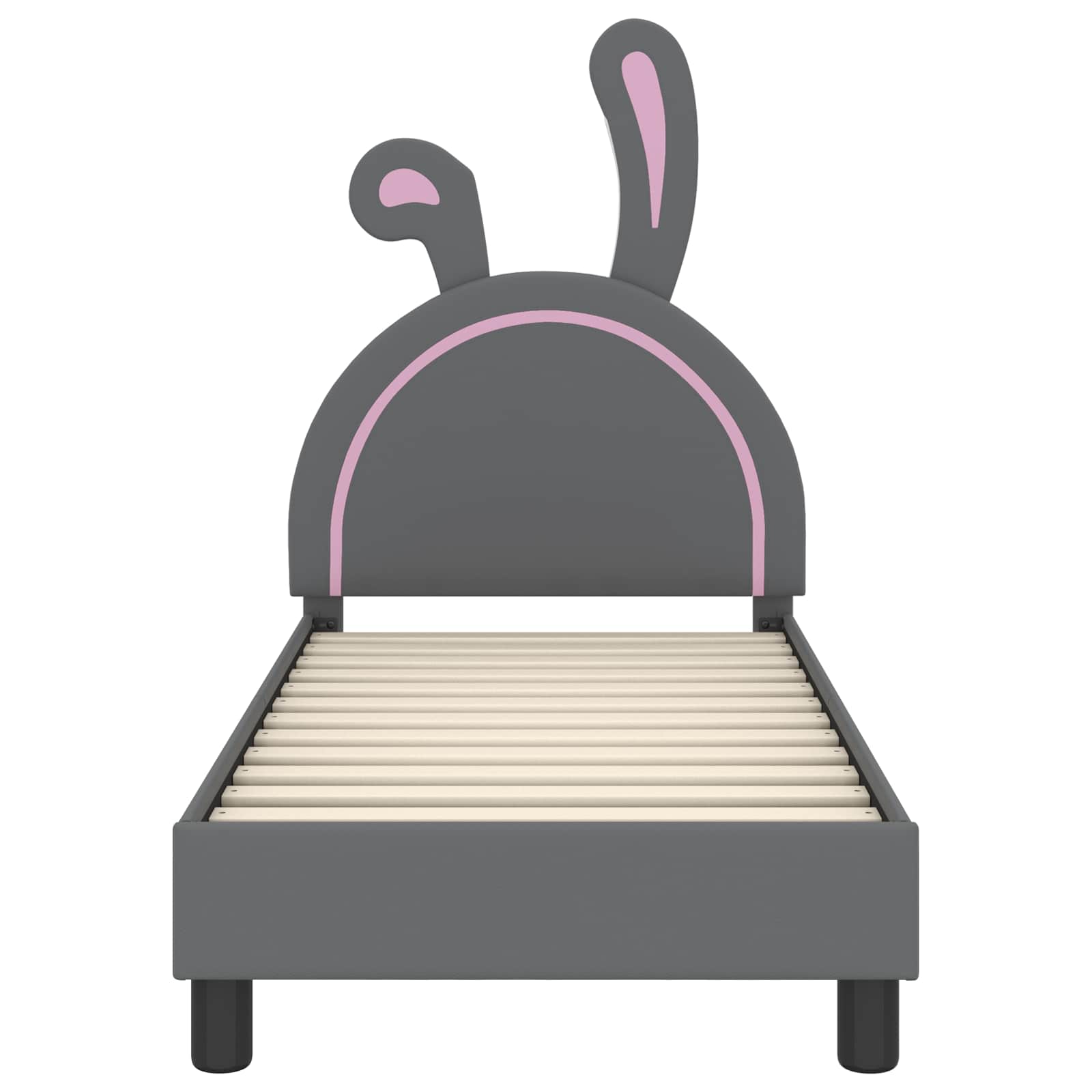 Κρεβατική βάση για παιδιά με προσκέφαλο Ανοιχτό γκρι PU - Pakobazaar