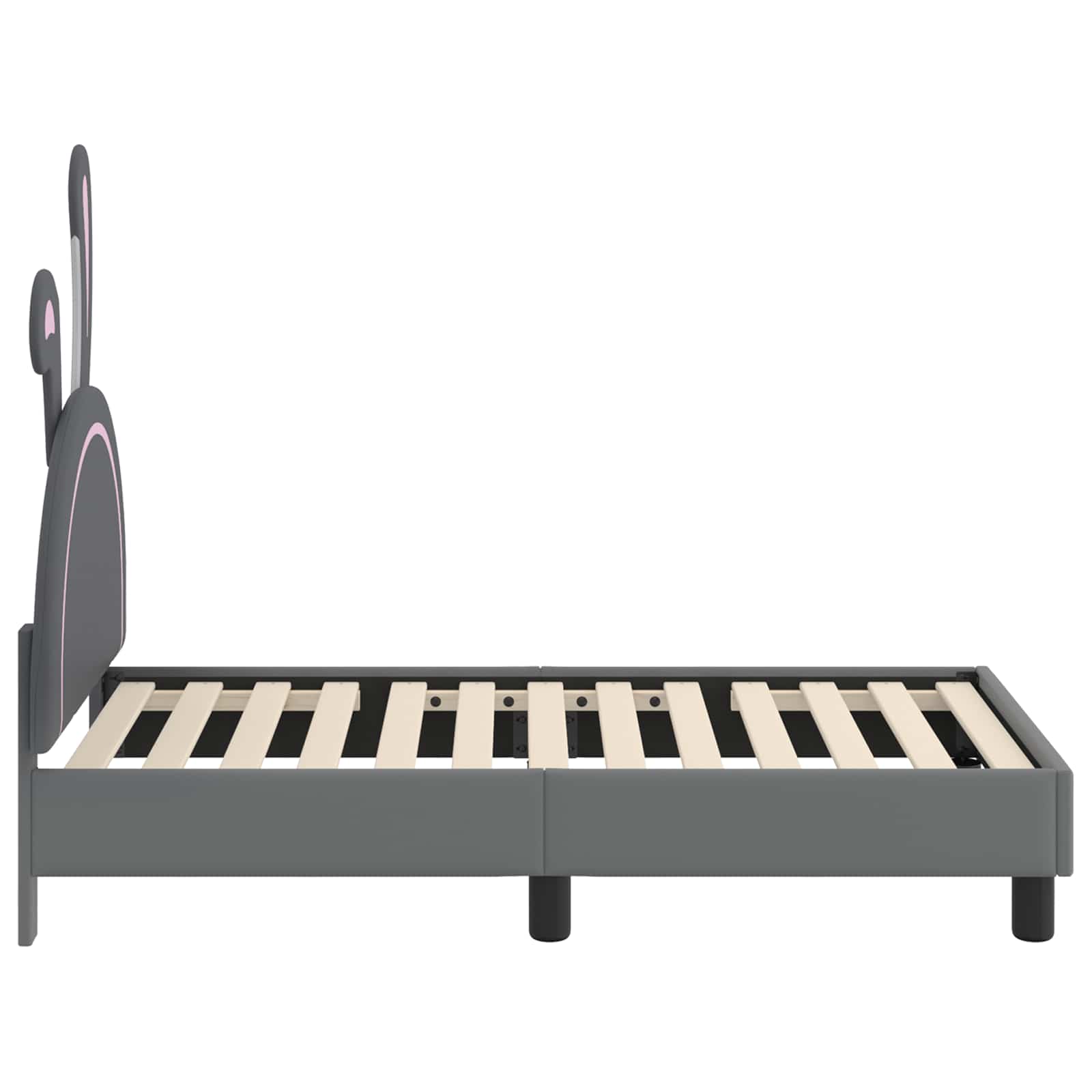 Κρεβατική βάση για παιδιά με προσκέφαλο Ανοιχτό γκρι PU - Pakobazaar