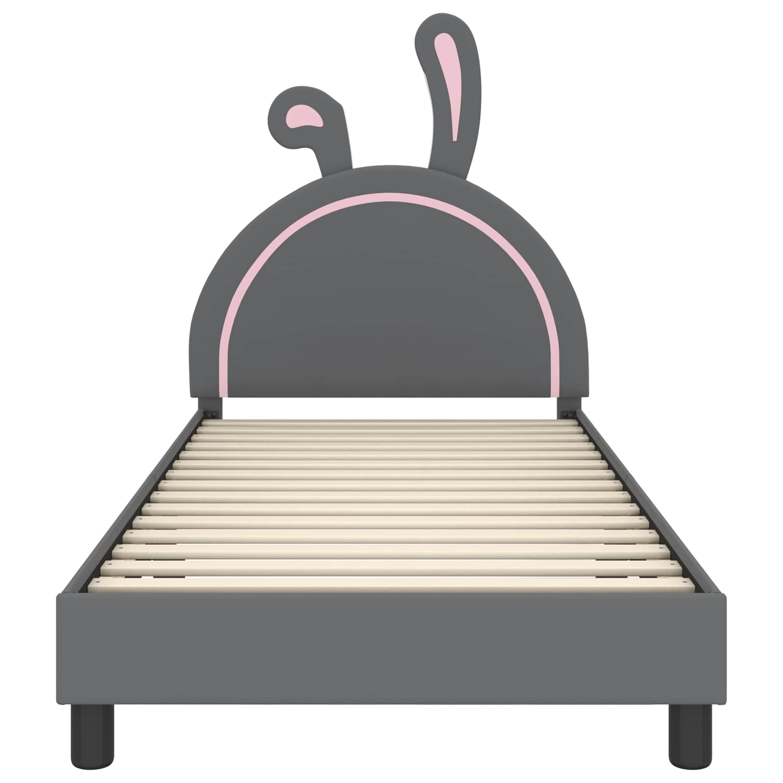 Κρεβάτι Παιδικής Κρεβατοκάμαρας με Κεφαλάκι Ανοιχτό γκρι PU - Pakobazaar