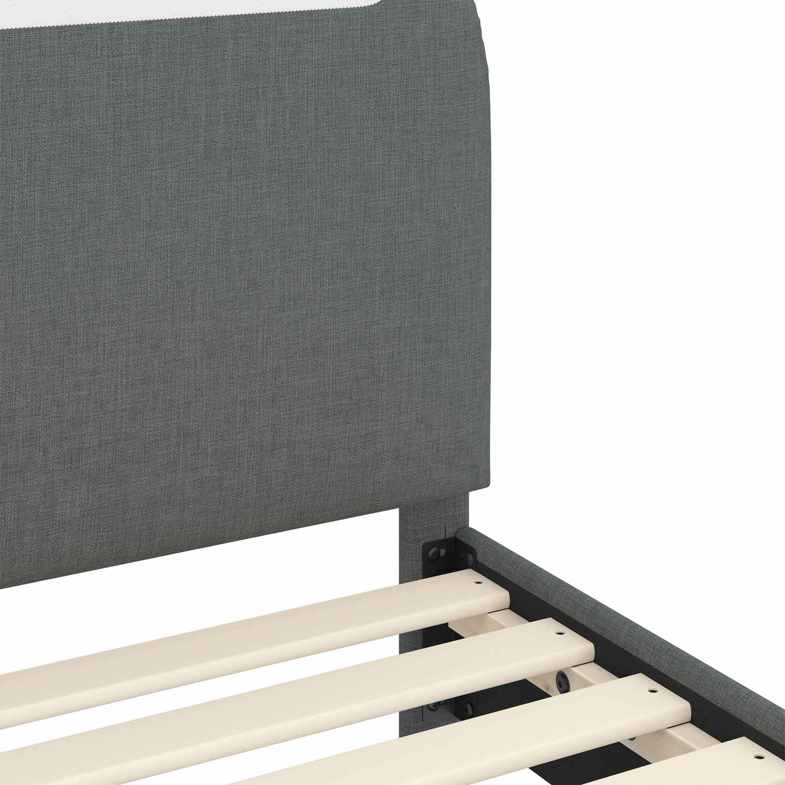 Κρεβάτι Παιδικής Κρεβατοκάμαρας με Κεφαλάκι Σκούρο Γκρι ύφασμα - Pakobazaar