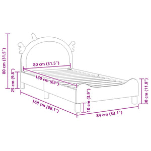 Κρεβάτι Παιδικής Κρεβατοκάμαρας με Κεφαλάκι Ροζ 80 x 160 cm PU - Pakobazaar