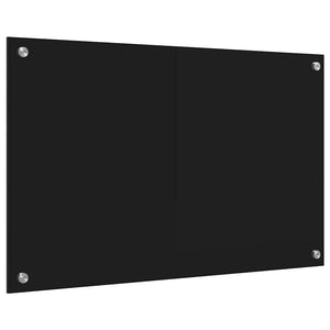 Πλάτη κουζίνας Μαύρο 80 x 50 cm σκληρυμένο γυαλί