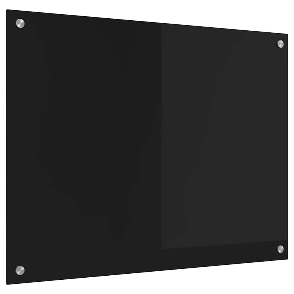 Πλάτη κουζίνας Μαύρο 80 x 60 cm σκληρυμένο γυαλί