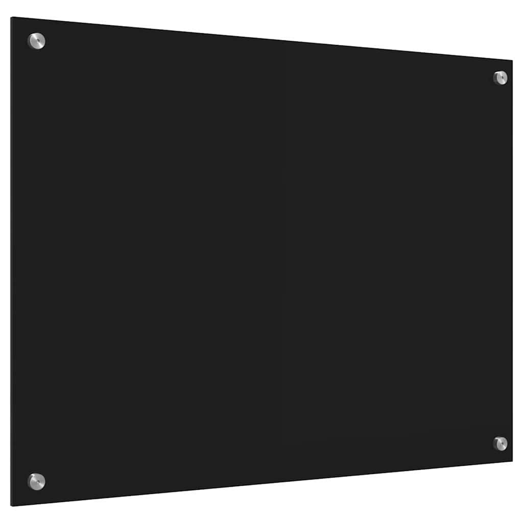 Πλάτη κουζίνας Μαύρο 80 x 60 cm σκληρυμένο γυαλί