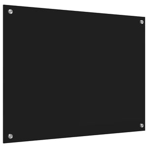 Πλάτη κουζίνας Μαύρο 80 x 60 cm σκληρυμένο γυαλί