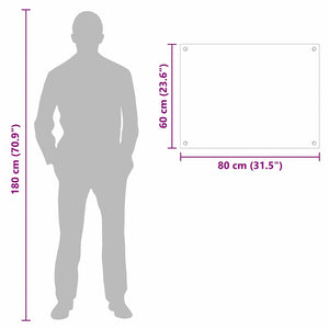 Πλάτη κουζίνας Μαύρο 80 x 60 cm σκληρυμένο γυαλί