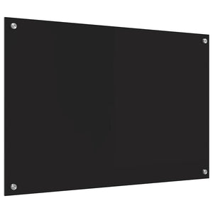 Πλάτη κουζίνας Μαύρο 90 x 60 cm σκληρυμένο γυαλί - Pakobazaar
