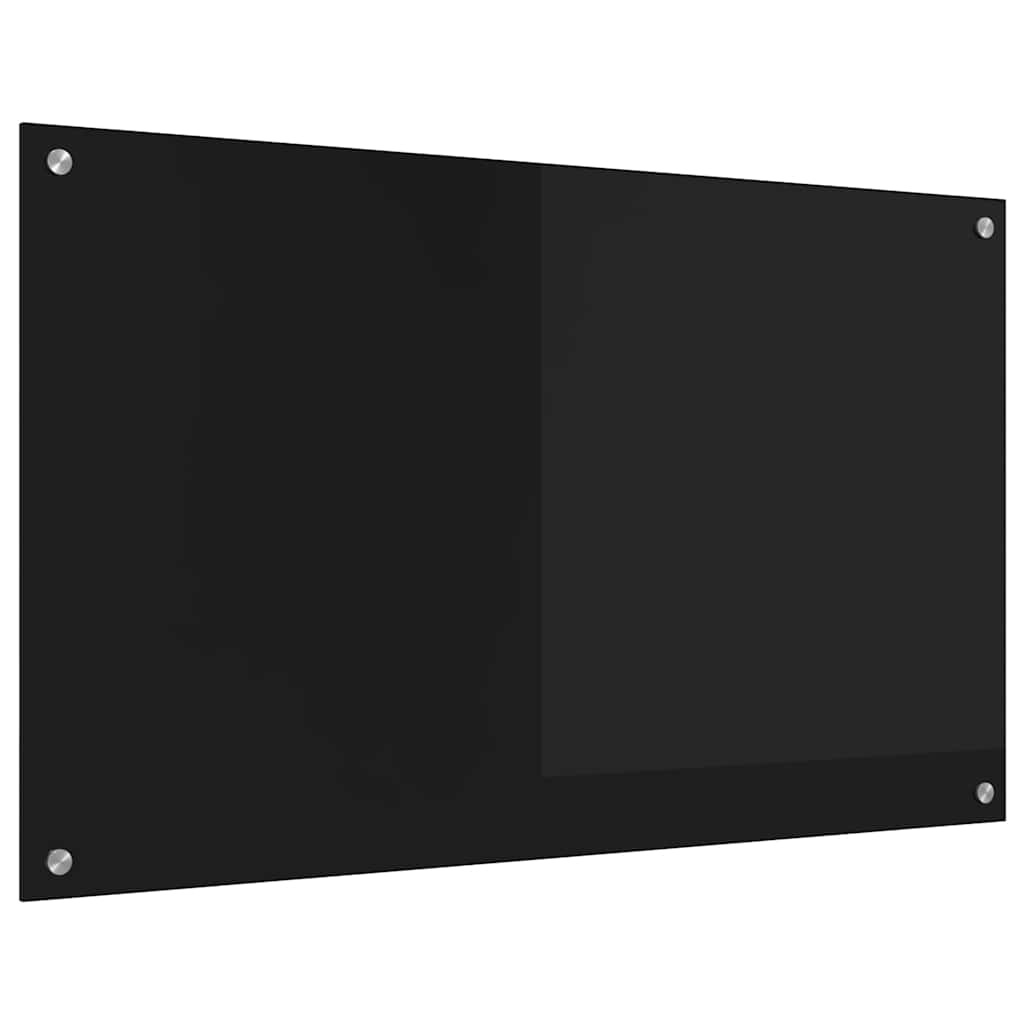 Πλάτη κουζίνας Μαύρο 100 x 60 cm σκληρυμένο γυαλί