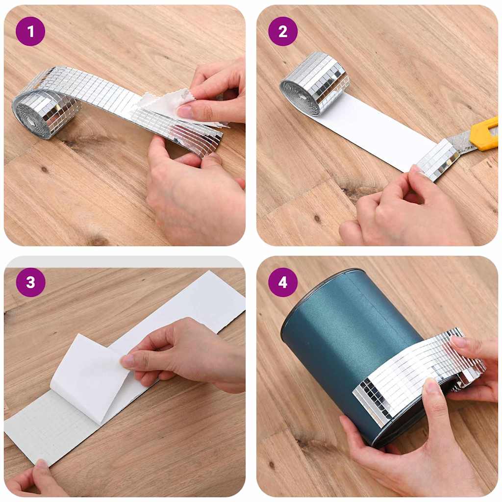 Μωσαϊκό Καθρέπτη Γεωμετρικό 3 pcs Ασημί 100 x 4 εκ. Γυαλί