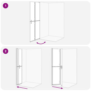 Τοίχος Walk-In Ντους Μαύρο 80 x 6,5 x 190 εκ. - Pakobazaar