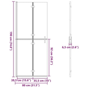 Τοίχος Walk-In Ντους Μαύρο 80 x 6,5 x 190 εκ. - Pakobazaar