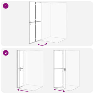 Τοίχος Walk-In Ντους Μαύρο 90 x 6.5 x 190 εκ. - Pakobazaar