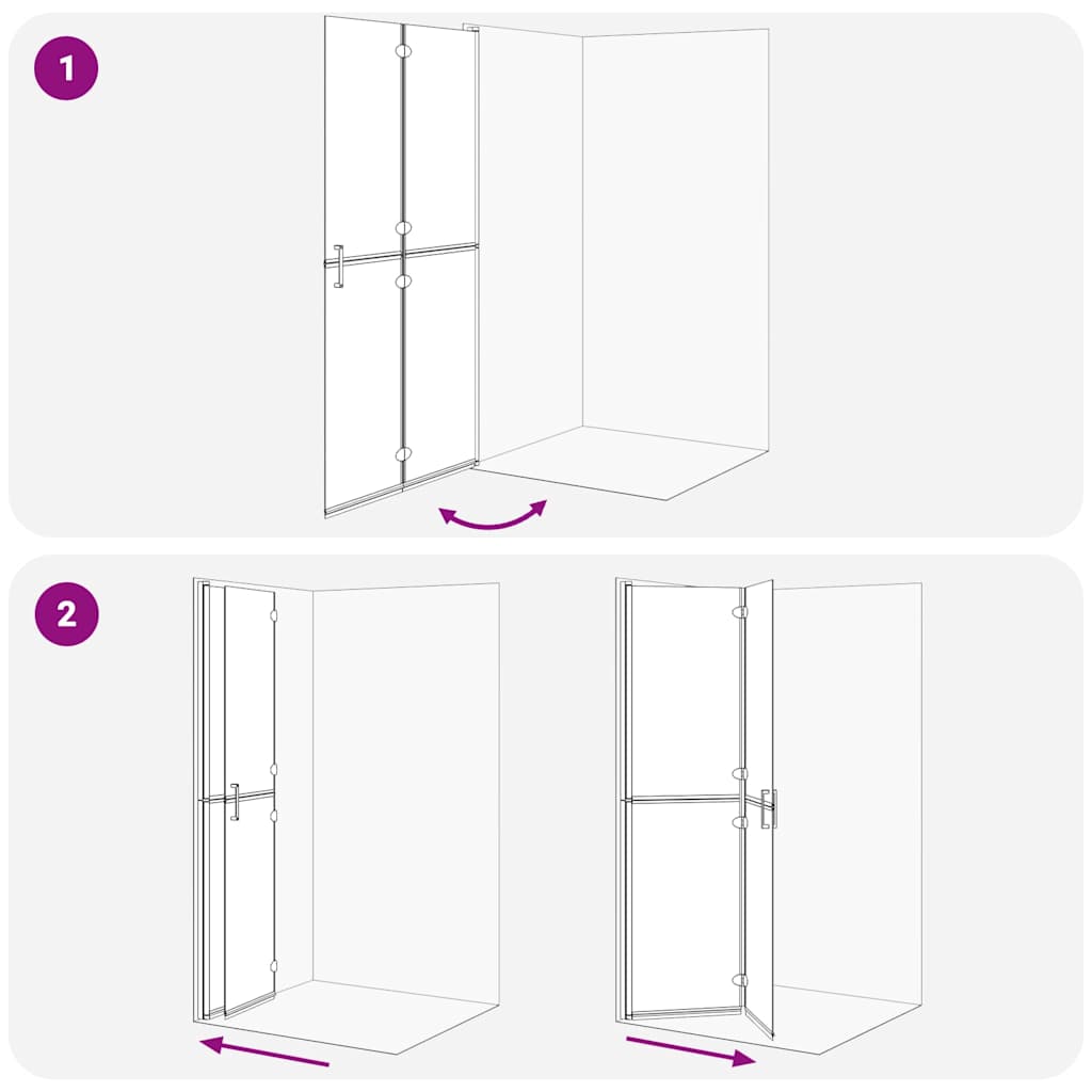 Τοίχος Walk-In Ντους Μαύρο 100 x 6,5 x 190 εκ. - Pakobazaar