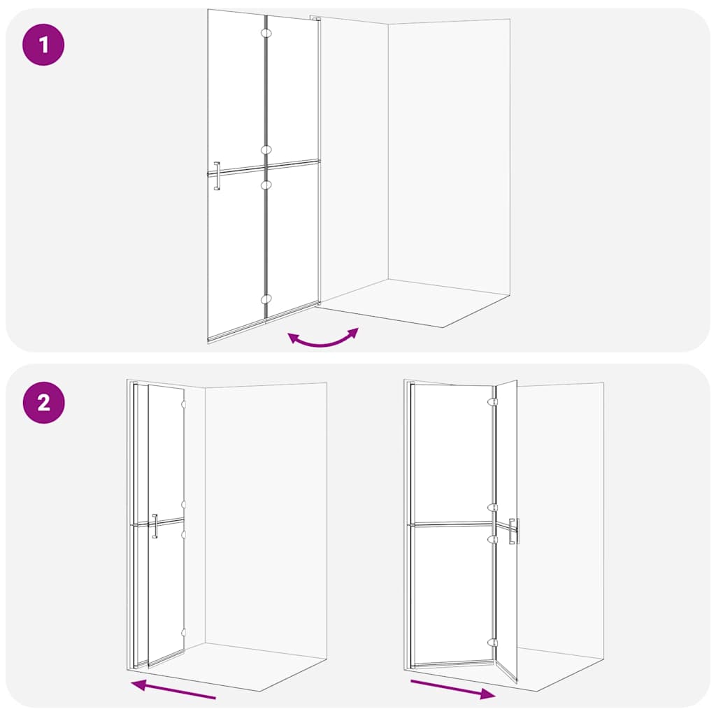 Τοίχος Walk-In Ντους Μαύρο 110 x 6,5 x 190 εκ. - Pakobazaar
