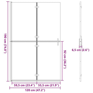 Τοίχος Walk-In Ντους Μαύρο 120 x 6,5 x 190 εκ. - Pakobazaar