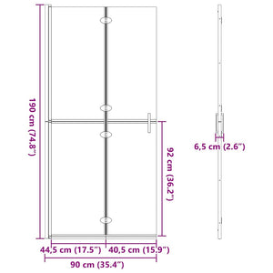 Τοίχος Walk-In Ντους Χρυσό 90 x 6.5 x 190 εκ. - Pakobazaar