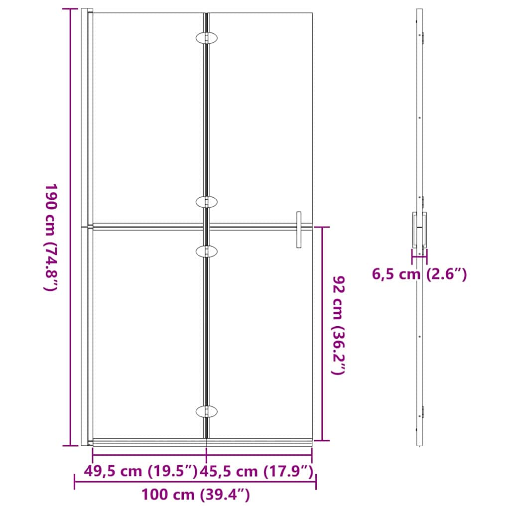 Τοίχος Walk-In Ντους Χρυσό 100 x 6,5 x 190 εκ. - Pakobazaar