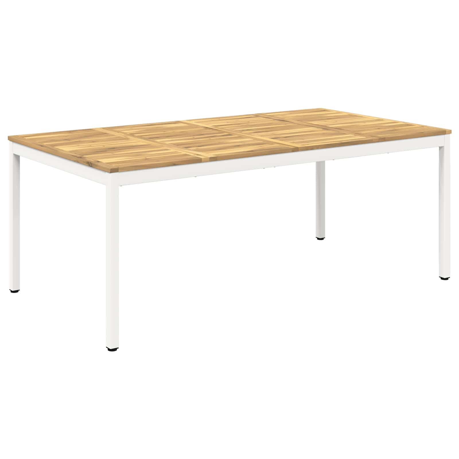 Τραπέζι δείπνου κήπου Λευκό 196 x 100,5 x 75 εκ