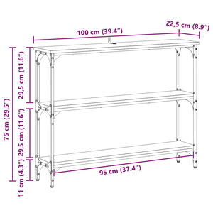 Τραπέζι κονσόλας Παλαιό ξύλο 100 x 22,5 x 75 εκ