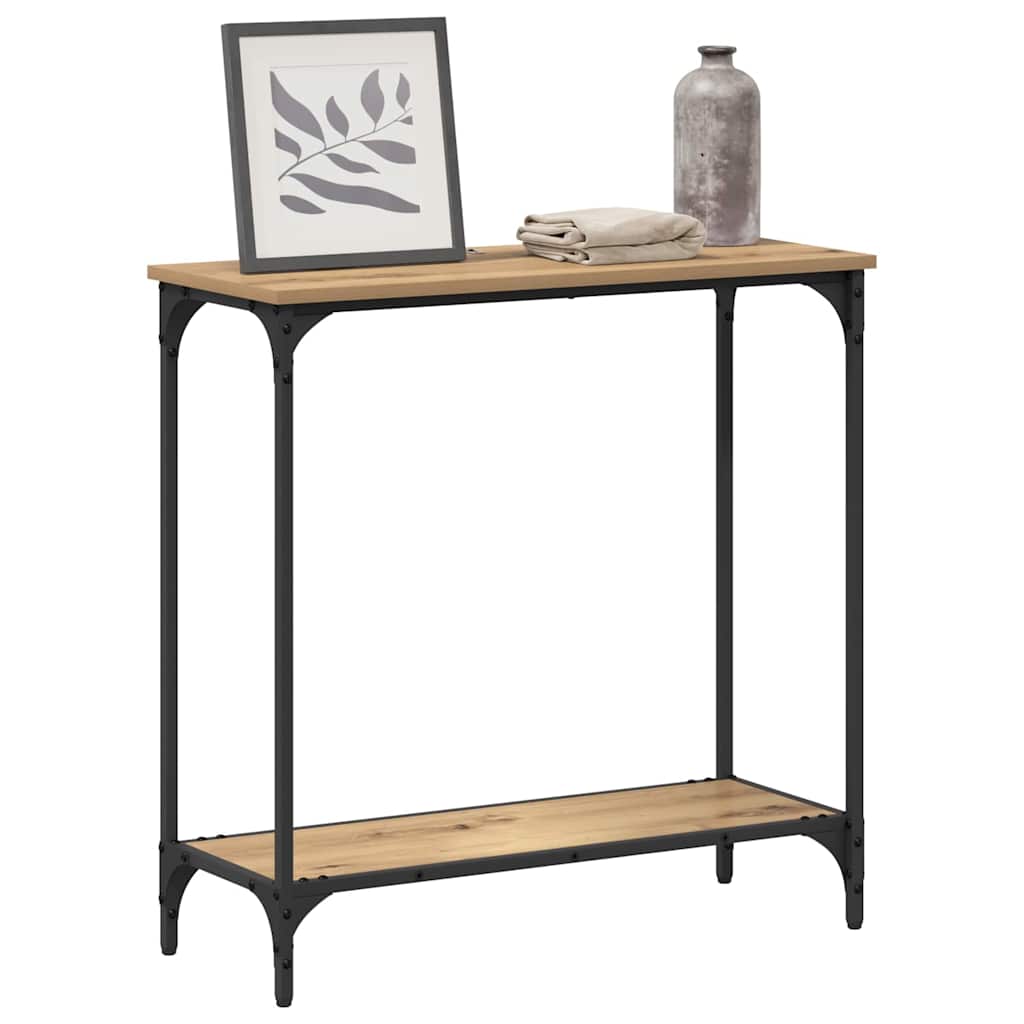 Τραπέζι κονσόλας με ράφι artisan δρυς 75 x 30.5 x 75 εκ