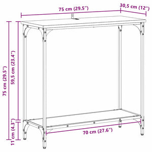 Τραπέζι κονσόλας artisan δρυς 75 x 30.5 x 75 εκ