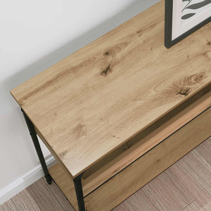 Τραπέζι κονσόλας με ράφι artisan δρυς 100 x 29 x 75 εκ. - Pakobazaar