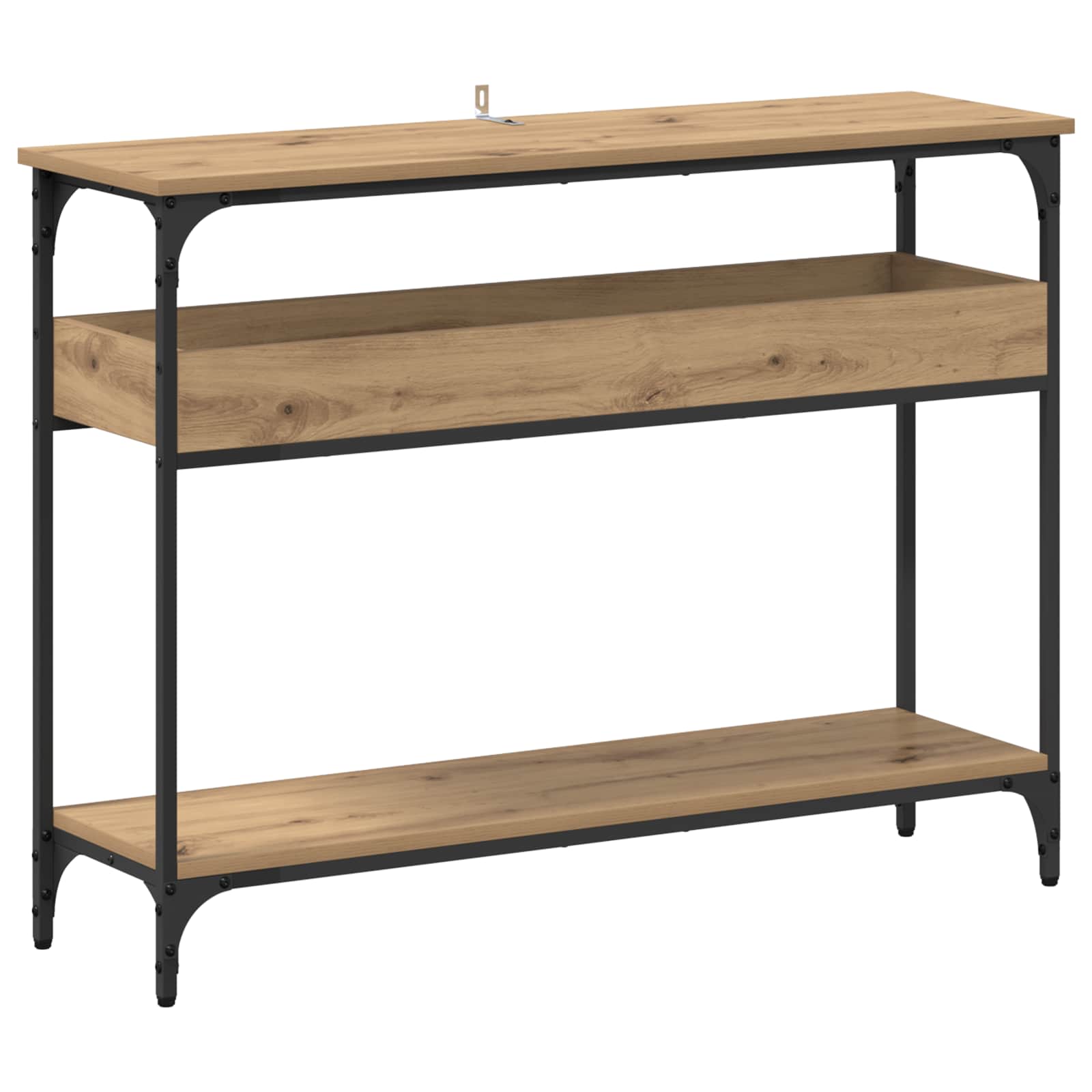 Τραπέζι κονσόλας με ράφι artisan δρυς 100 x 29 x 75 εκ. - Pakobazaar