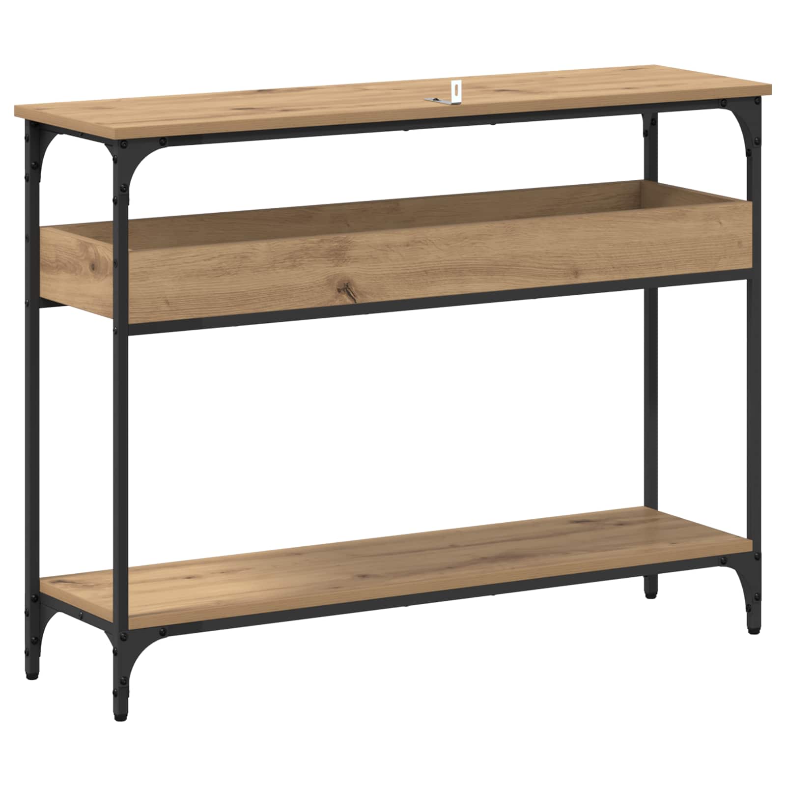 Τραπέζι κονσόλας με ράφι artisan δρυς 100 x 29 x 75 εκ. - Pakobazaar